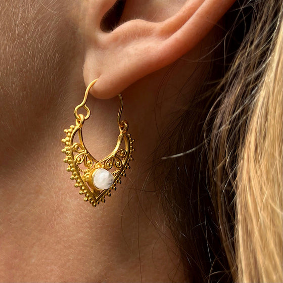 Gold plated Moonstone Earrings