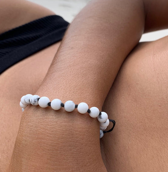 Howlite Wrist Mala Beads yoga bracelet
