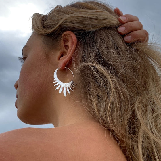 Sun Ray silver earrings