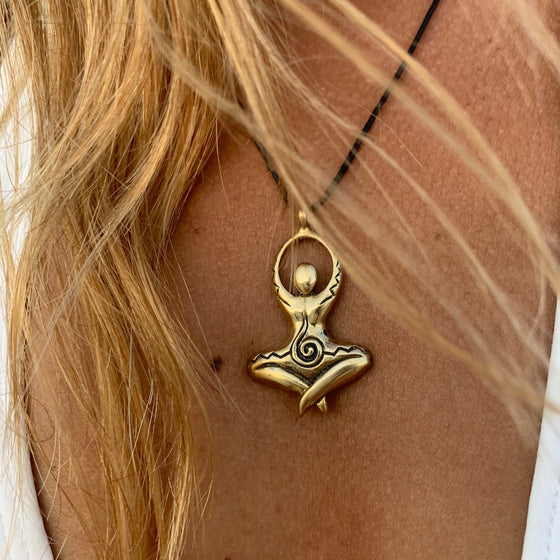 Yogini Goddess Brass Pendant yoga necklace