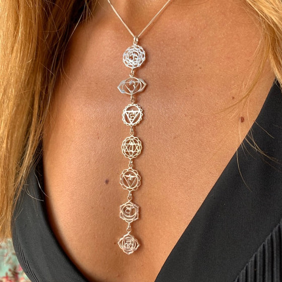 Sterling Silver yoga jewellery Chakra Symbol Necklace