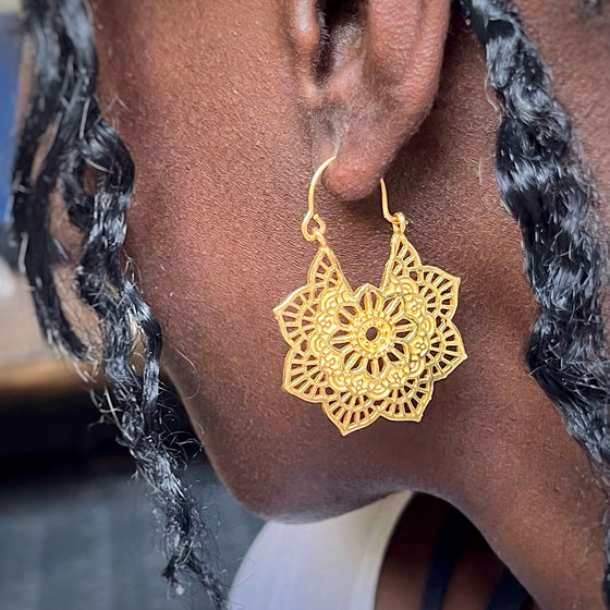 Gold plated Mandala Earrings