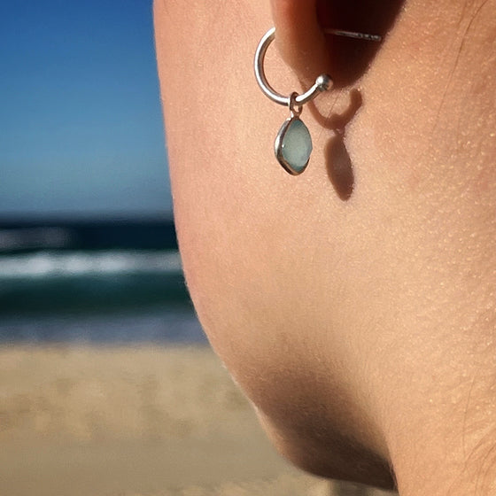 Faceted Aquamarine Gemstone Earrings on Sterling Silver loops March birthstone