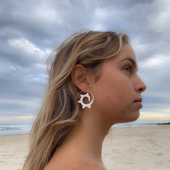 TRIBAL SPIRAL Silver earrings