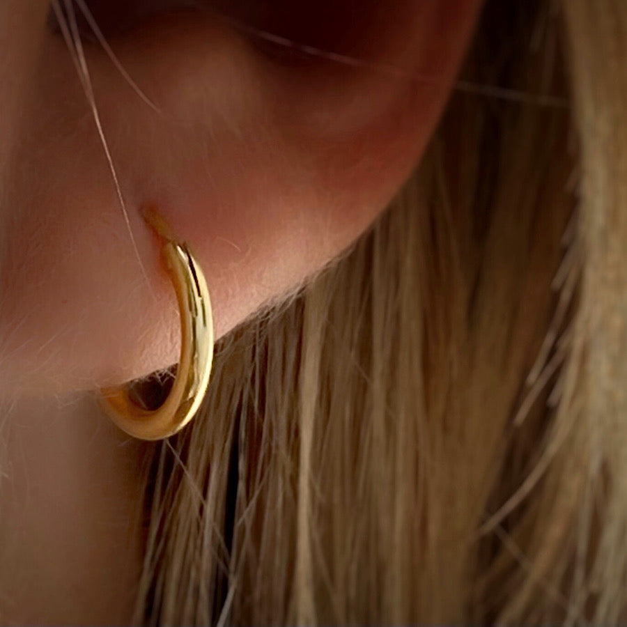 Small Hoop Earrings 22k Gold