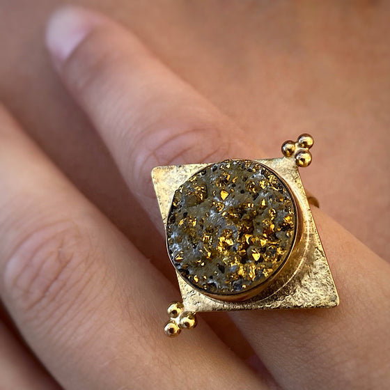 Golden Pyrite 18k Gold plated Ring