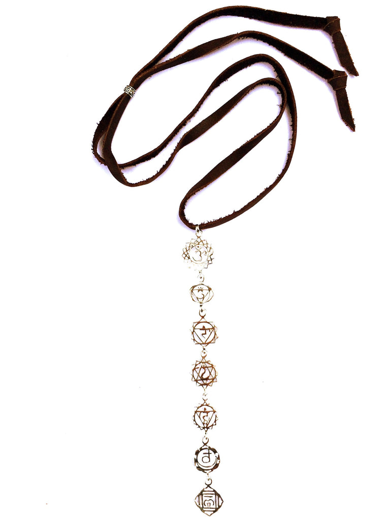 Sterling Silver yoga jewellery Chakra Symbol Necklace - Heart Mala