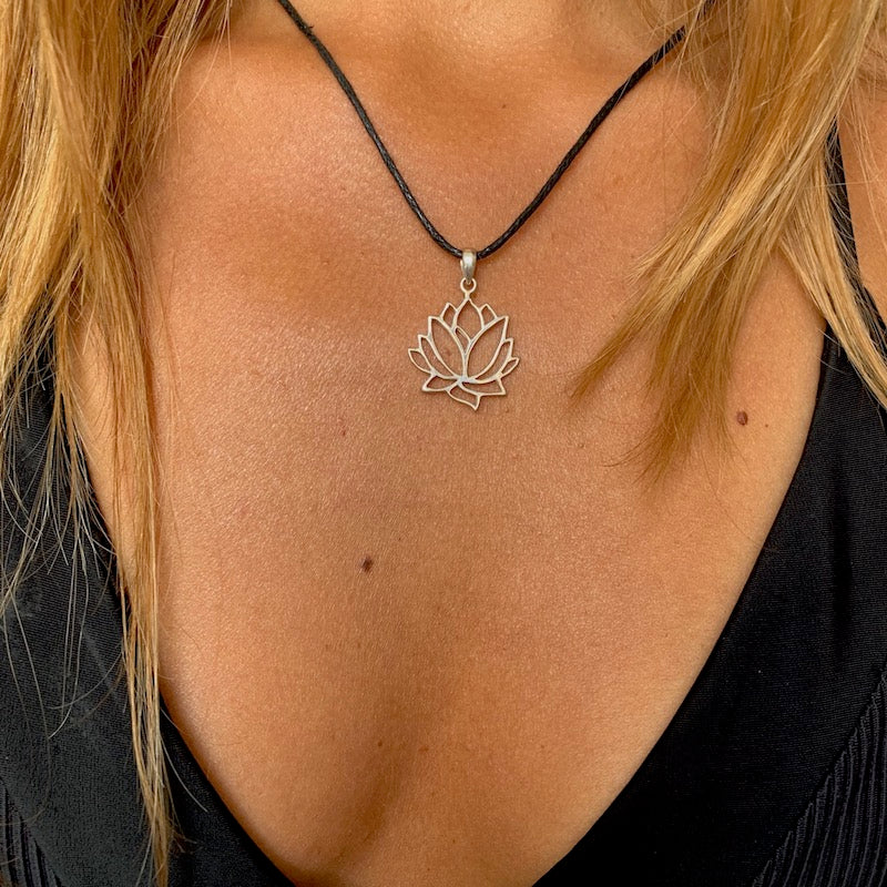 Lotus Silver Pendant yoga necklace
