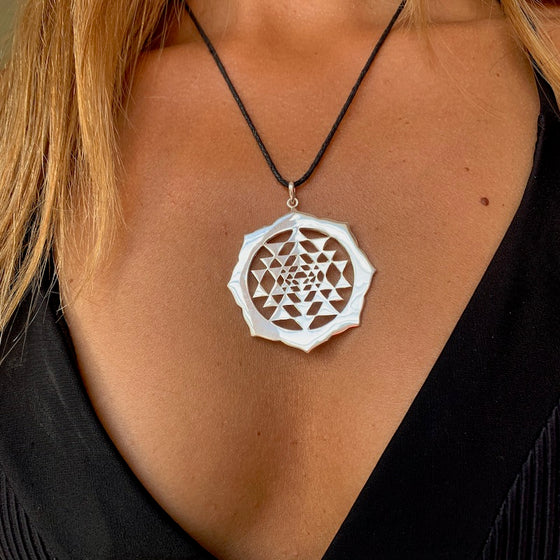 Lovecutem Sri yantra pendant, Sacred geometry jewelry, Sri India