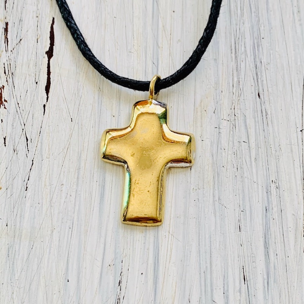 Latin Cross Brass Pendant necklace