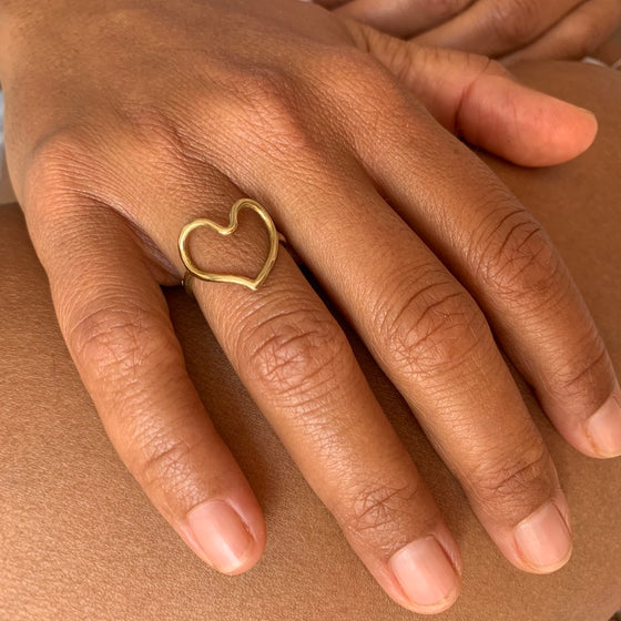 Brass Love Heart Ring