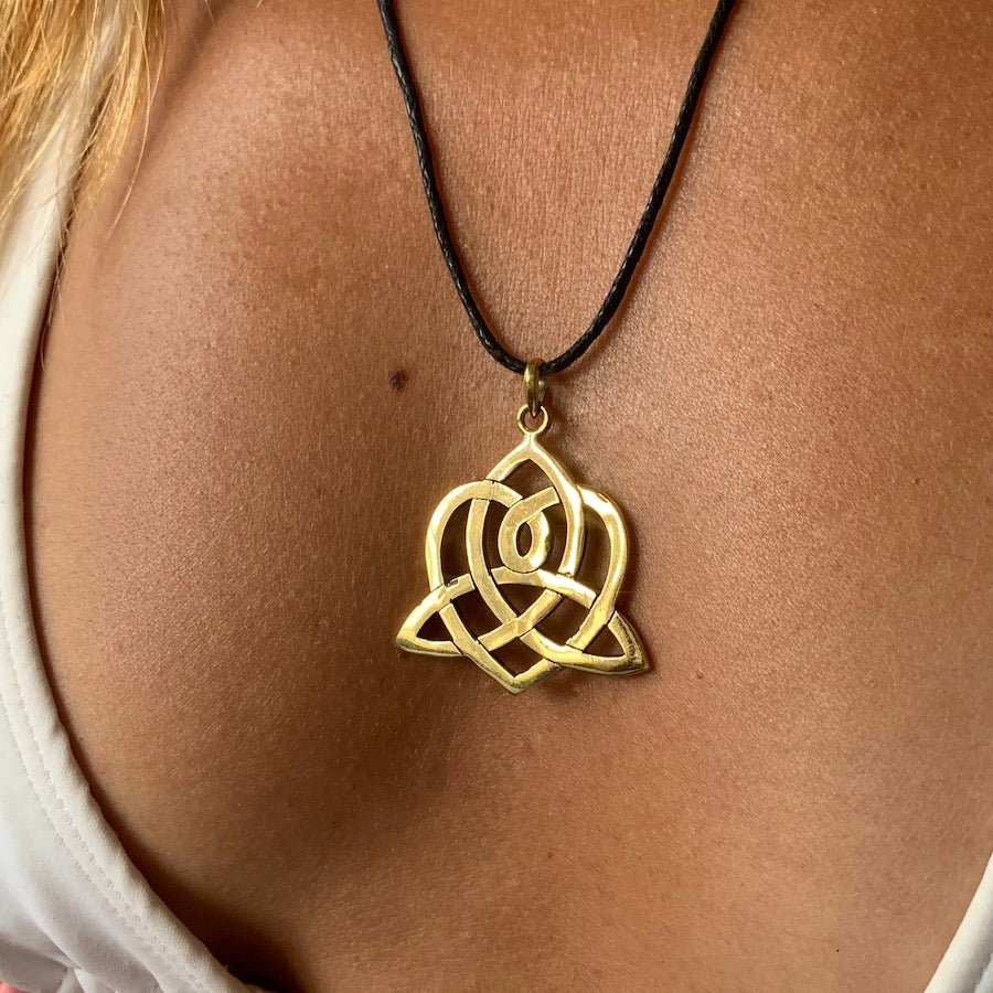 Celtic Heart Brass Pendant necklace