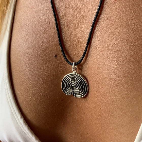 Hopi Labyrinth Silver Pendant necklace
