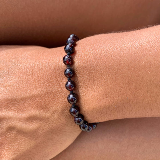 Garnet Wrist Mala Beads yoga bracelet