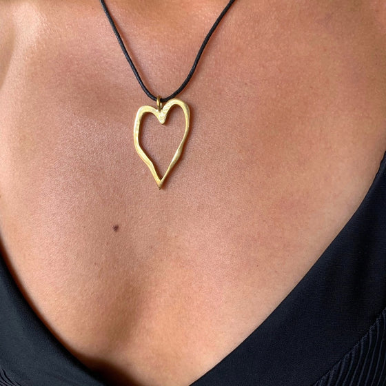 Love Heart Brass Pendant necklace