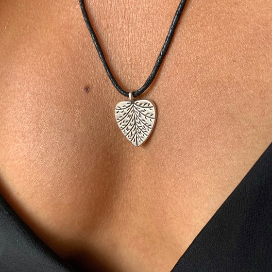Bohdi Leaf Pendant silver charm necklace