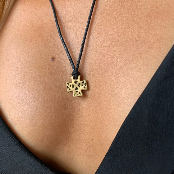 Maltese Cross brass Pendant necklace