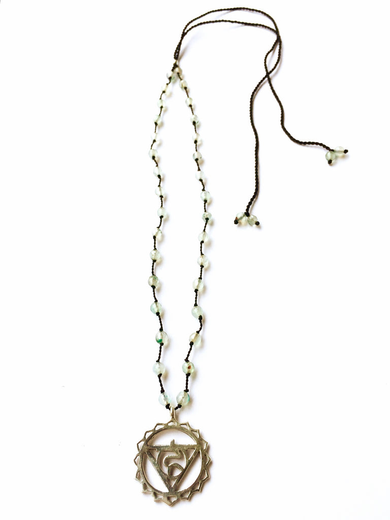 Throat Chakra Balancing Silver Yoga Necklace handmade healing gemstones Aquamarine Chakra Jewellery