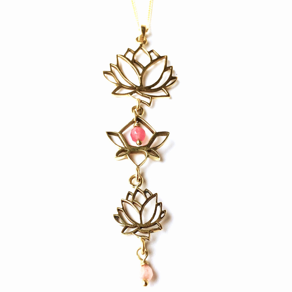 Lotus Brass Yoga Necklace