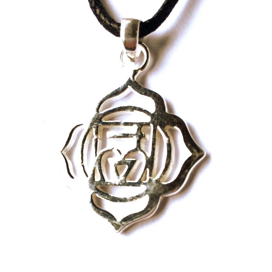 Root Chakra Symbol Yoga Necklace Silver Pendant