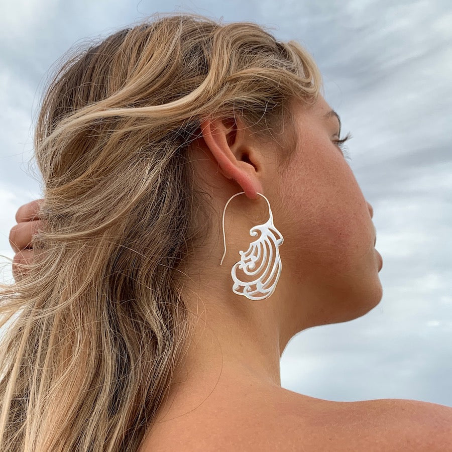 Ocean Wave silver earrings