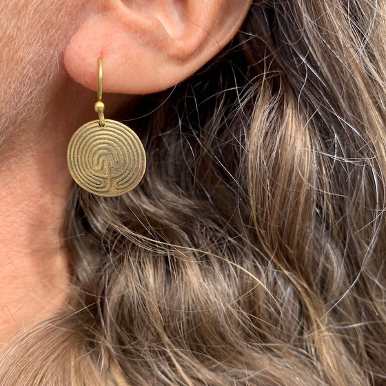  Labyrinth Brass earrings
