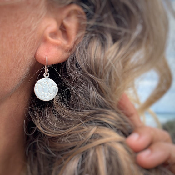 Lotus sterling silver earrings