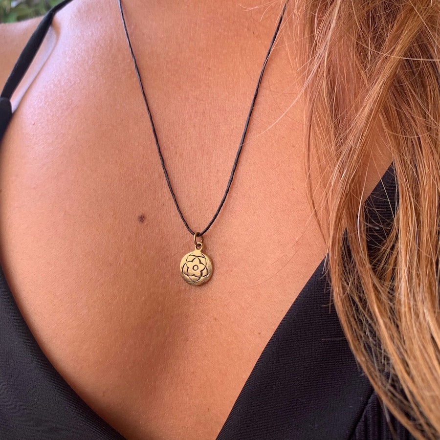 Rose Of Venus Necklace Brass Pendant