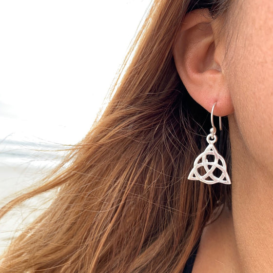 Celtic Triquetra Knot silver earrings