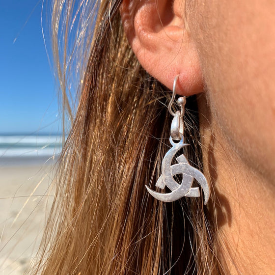 Odins Horn silver Celtic earrings