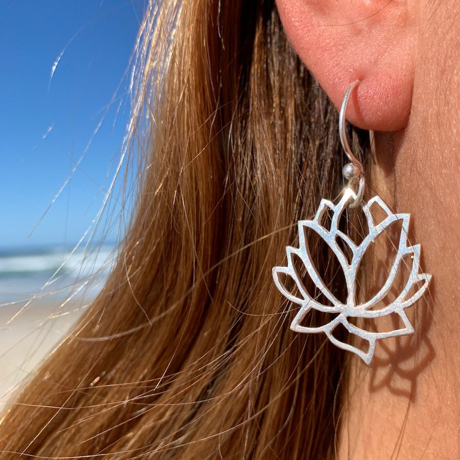 LOTUS silver yoga earrings