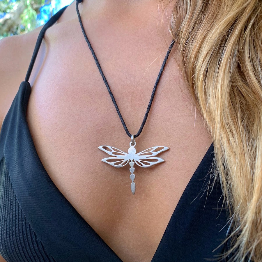 Dragonfly Necklace silver Pendant