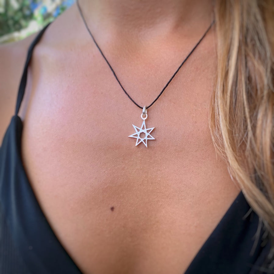 Fairy Star Septagram silver pendant necklace