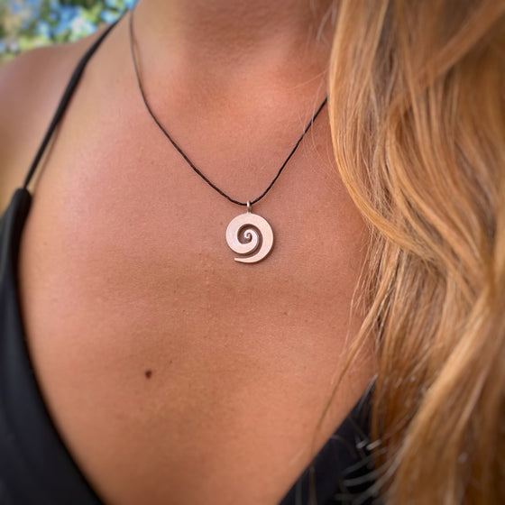 Spiral Silver Pendant Necklace