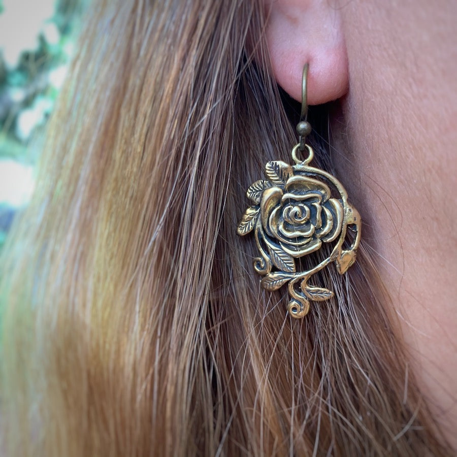 Rose Brass earrings