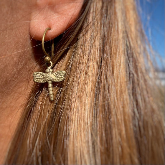 Dragonfly Brass Earrings small