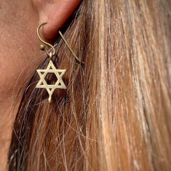 Star Of David Brass earrings