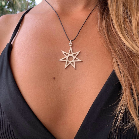 Fairy Star Septagram silver pendant necklace