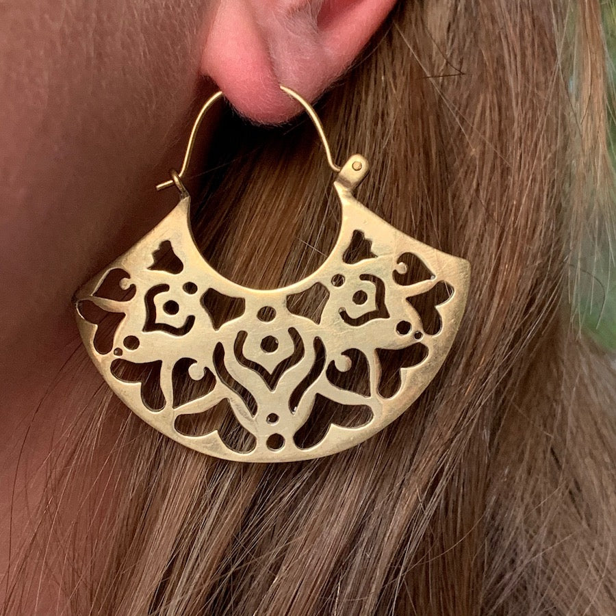 Cleopatra brass earrings
