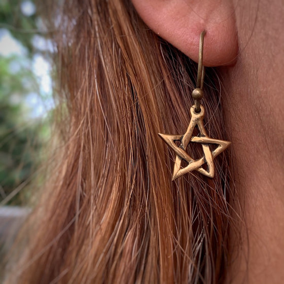 Pentagram Brass earrings