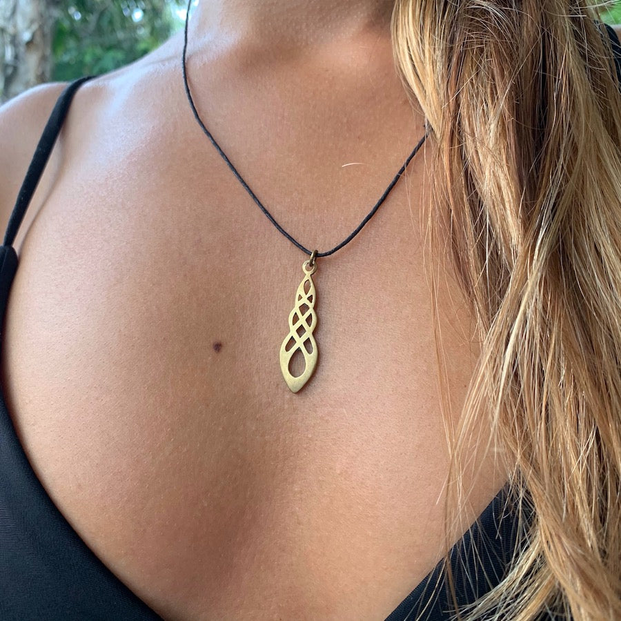 Celtic Knot Brass Pendant necklace