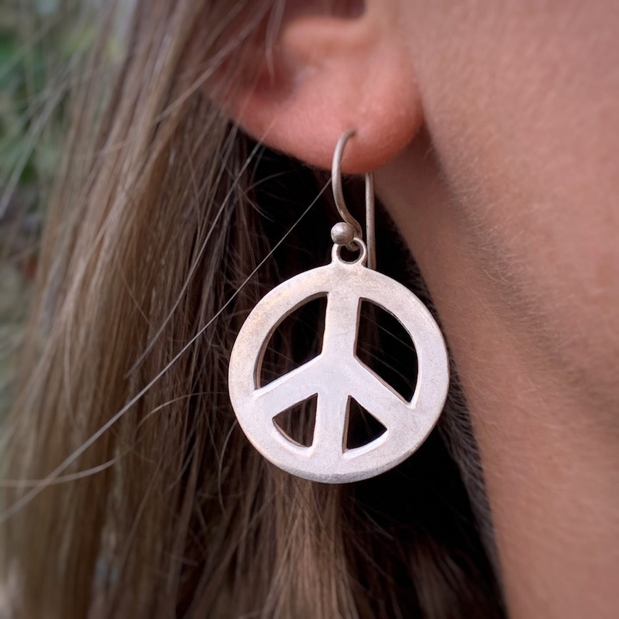 PEACE symbol Silver Earrings