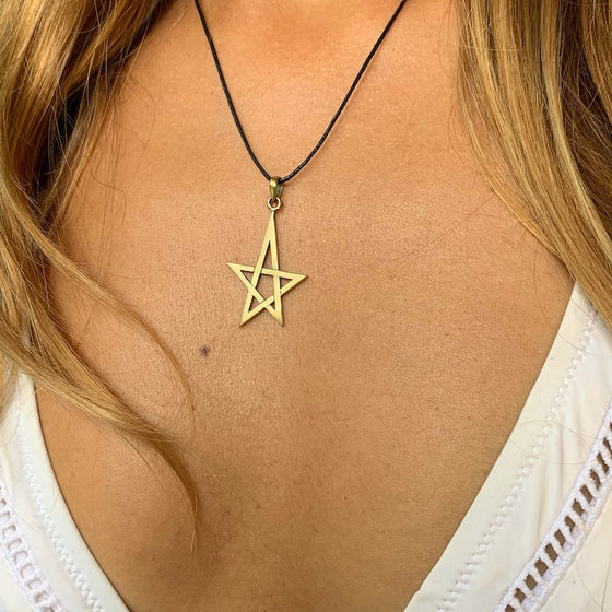 Pentagram Necklace Brass Pendant