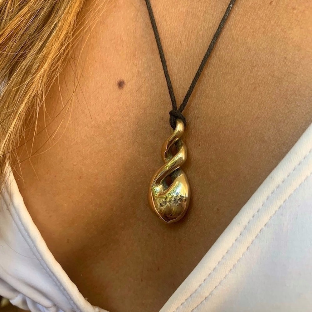 Brass Maori Twist Infinity Pendant necklace