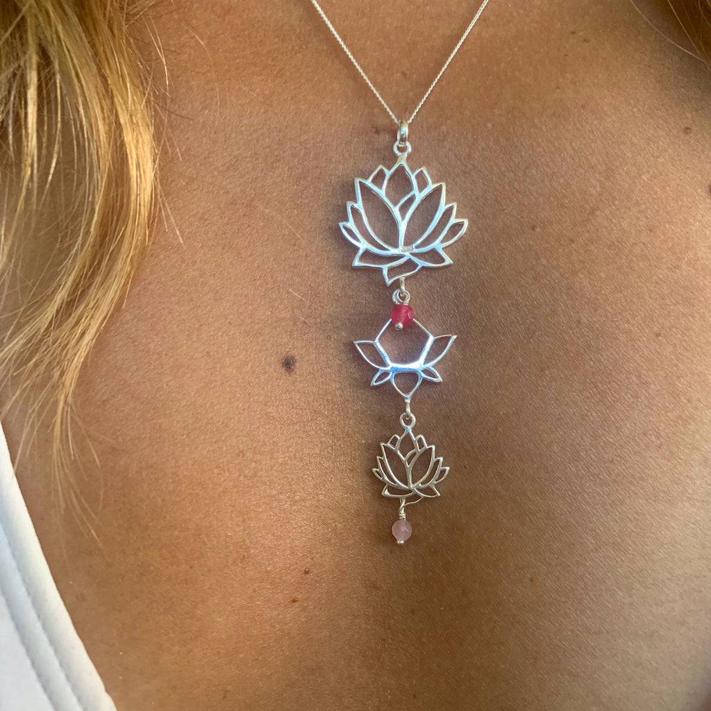 Lotus Sterling Silver Yoga Necklace