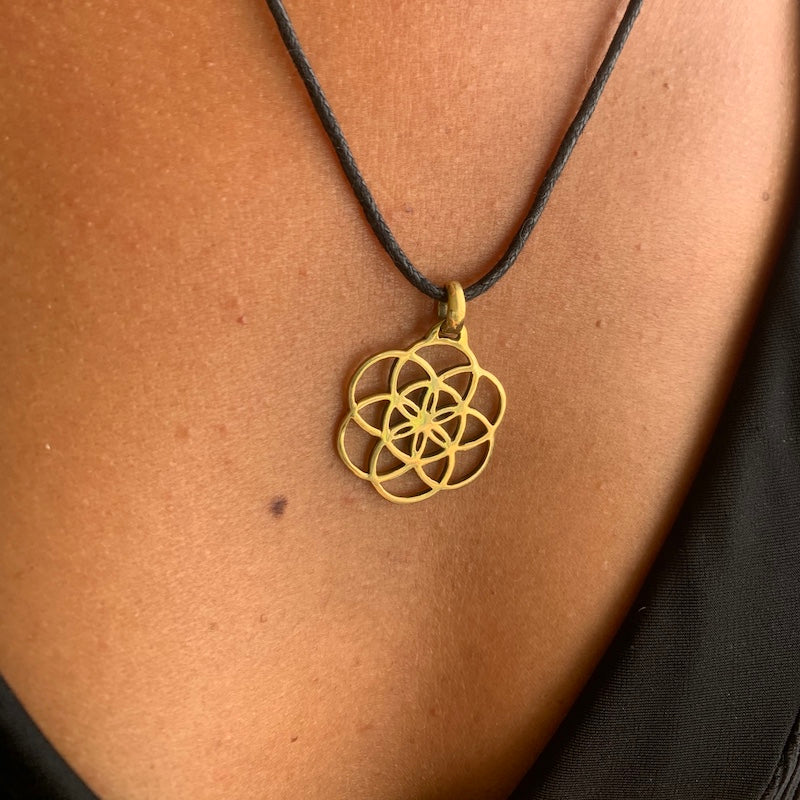 Seed of Life brass Pendant sacred geometry necklace
