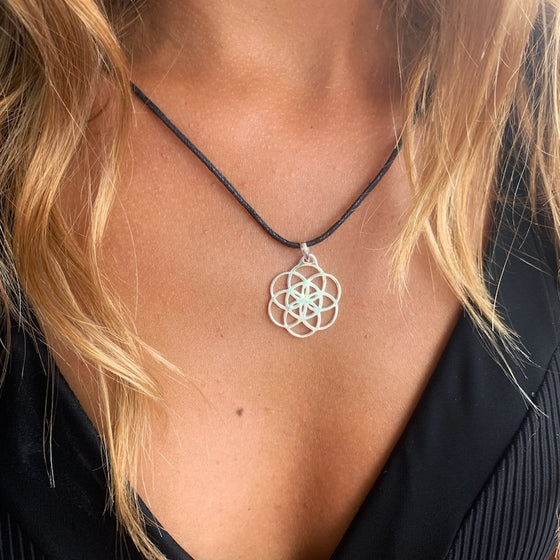 Seed of Life silver Pendant sacred geometry necklace