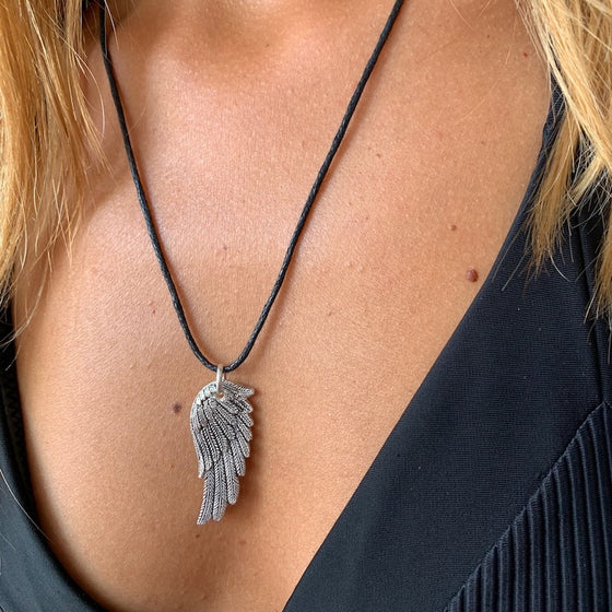 Angel Wing Silver Pendant necklace