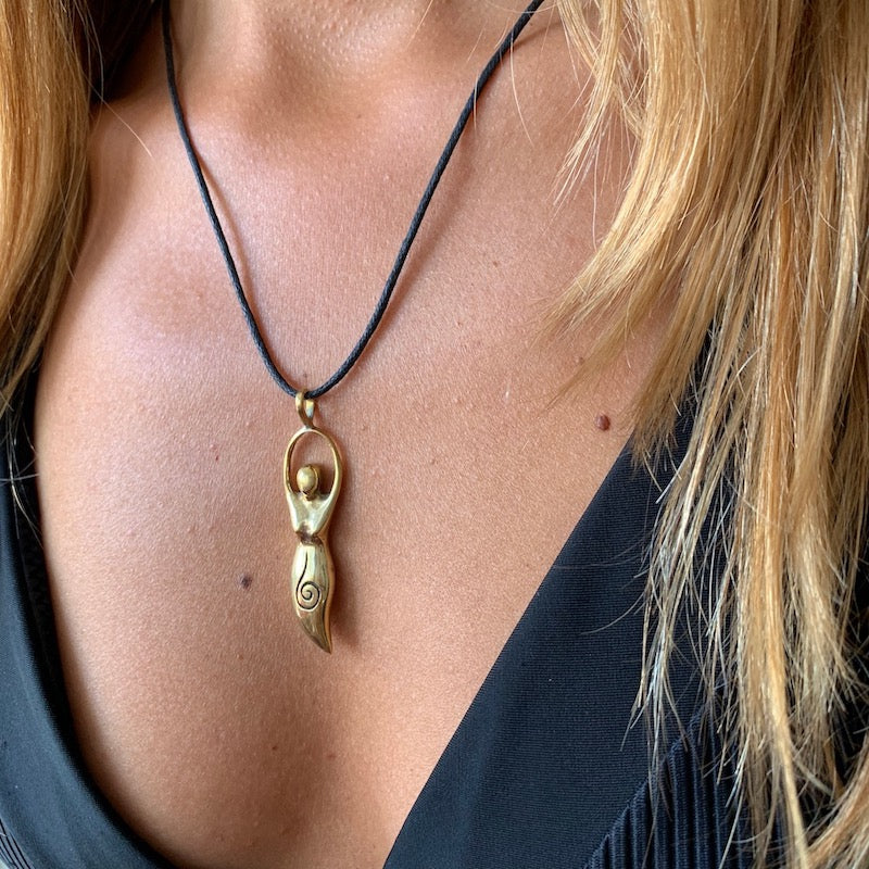Goddess Brass Pendant necklace
