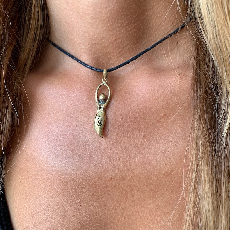 Goddess Brass Pendant necklace